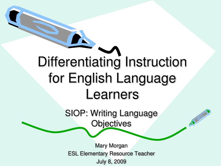 differentiating instruction for english language learners