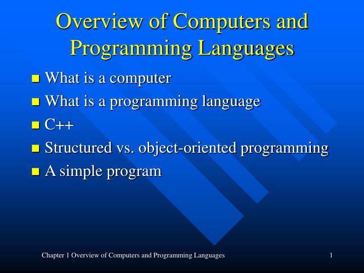 overview of computers and programming languages