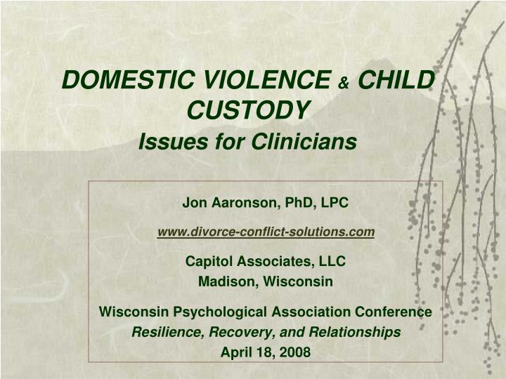 domestic violence child custody issues for clinicians
