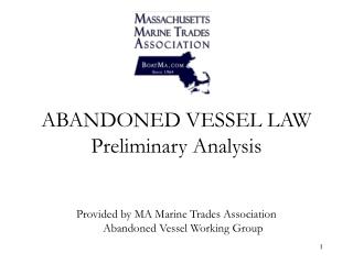 ABANDONED VESSEL LAW Preliminary Analysis