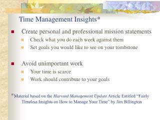 Time Management Insights*