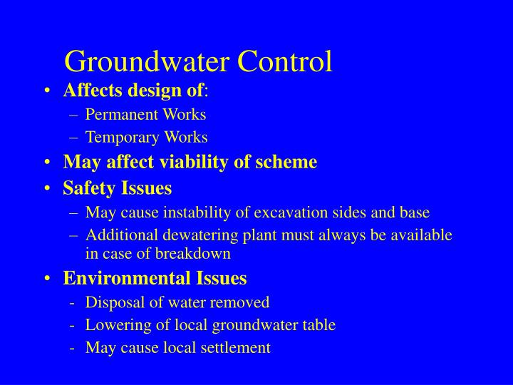 groundwater control