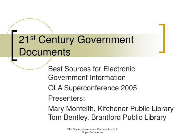 21 st century government documents