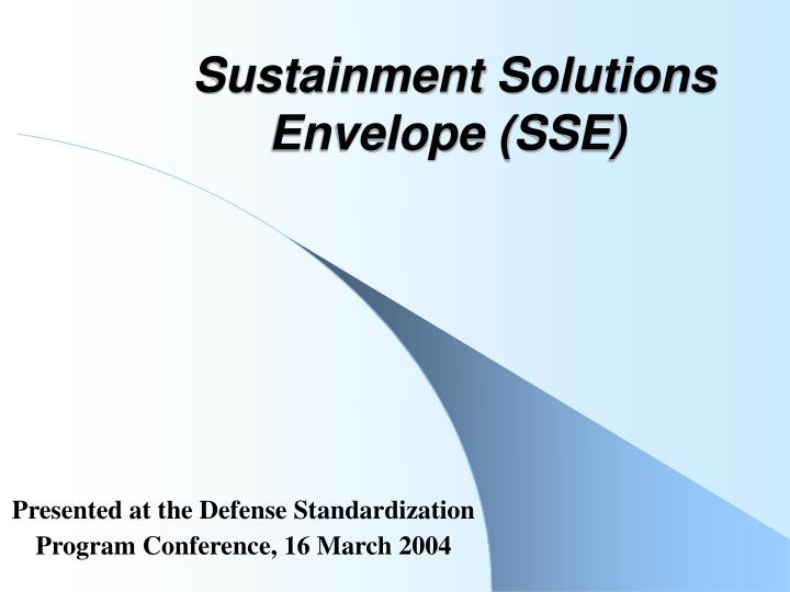 sustainment solutions envelope sse