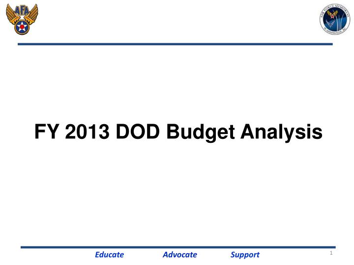 fy 2013 dod budget analysis