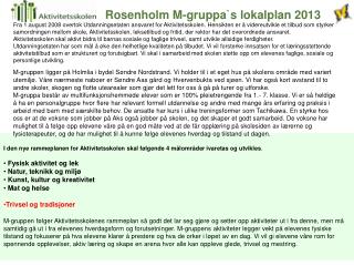 Rosenholm M-gruppa`s lokalplan 2013