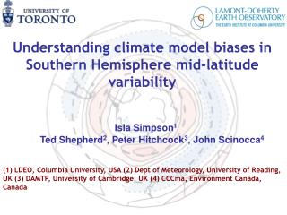 Understanding climate model biases in Southern Hemisphere mid-latitude variability