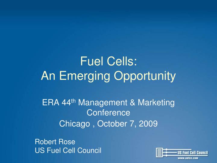 fuel cells an emerging opportunity