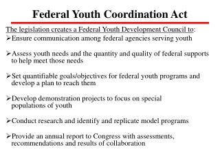 Federal Youth Coordination Act