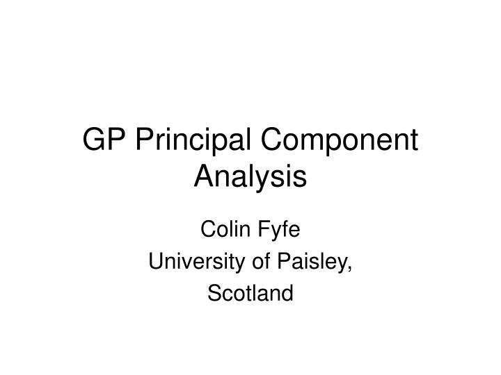 gp principal component analysis