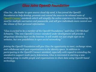 Gluu Joins OpenID Foundation