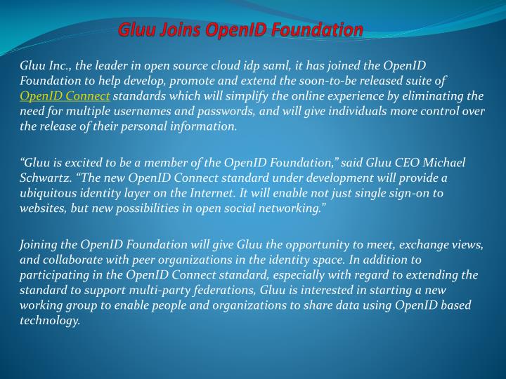 gluu joins openid foundation