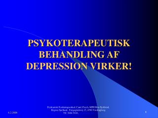 psykoterapeutisk behandling af depression virker
