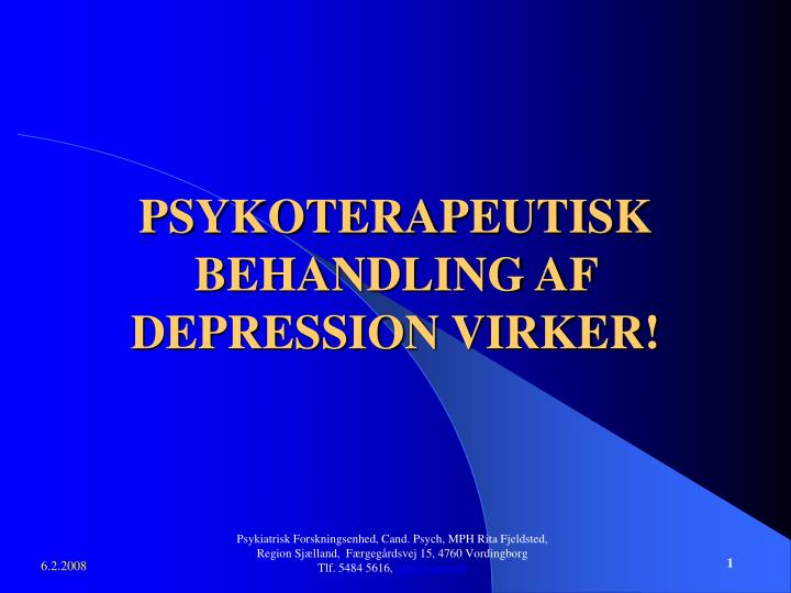 psykoterapeutisk behandling af depression virker