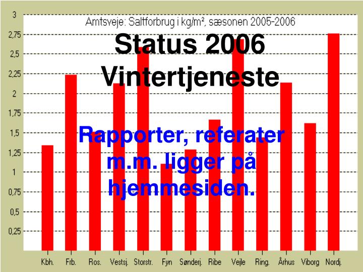 status 2006 vintertjeneste