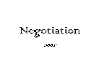 negotiation