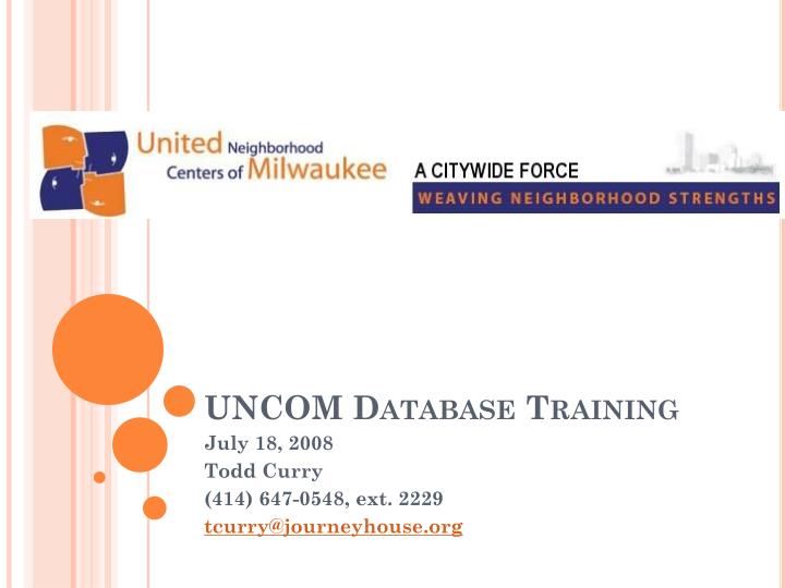 uncom database training