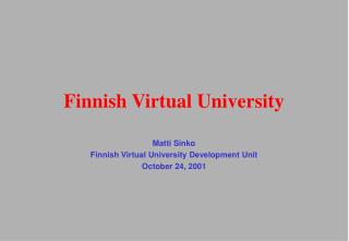 Finnish Virtual University