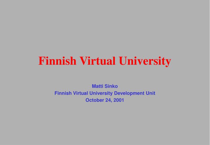 finnish virtual university
