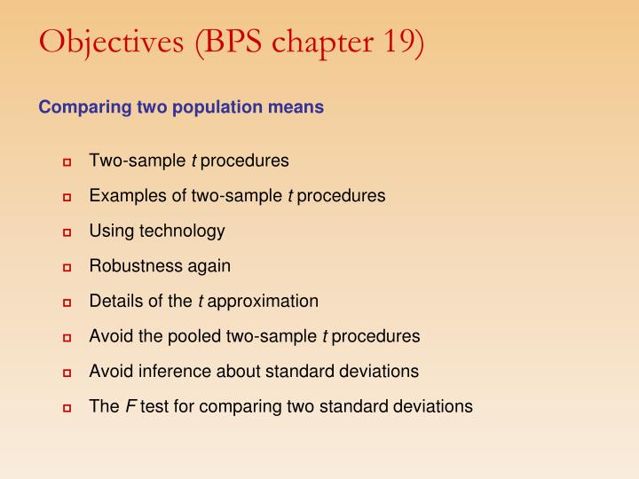 objectives bps chapter 19