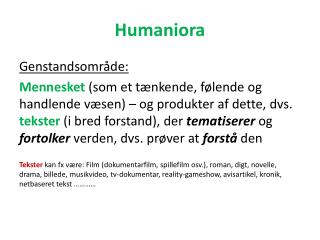 humaniora