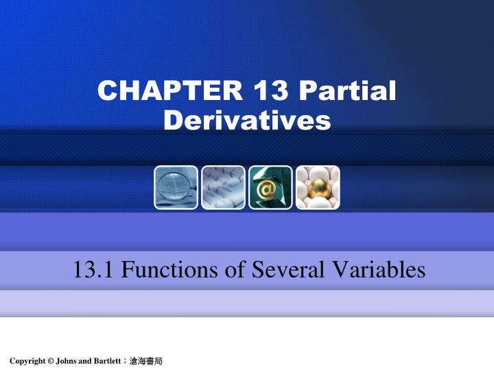 chapter 13 partial derivatives