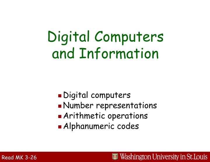 digital computers and information