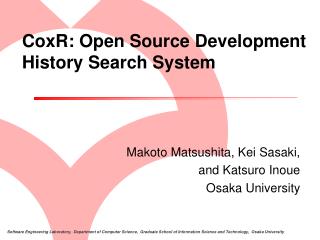 CoxR: Open Source Development History Search System