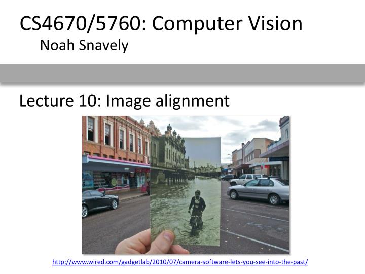 lecture 10 image alignment