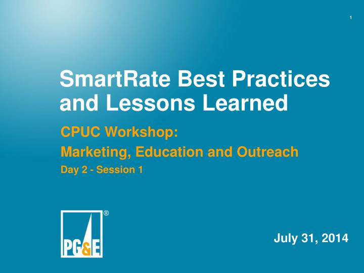 smartrate best practices and lessons learned