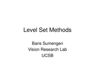 Level Set Methods