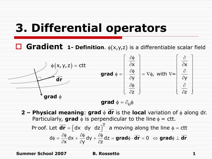3 differential operators