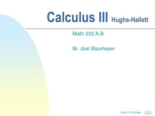 Calculus III Hughs-Hallett