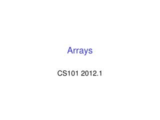 Arrays