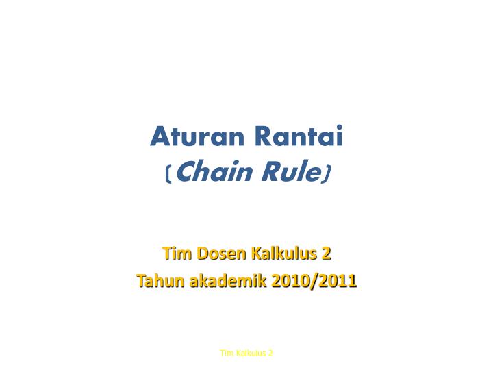aturan rantai chain rule