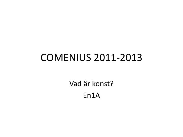 comenius 2011 2013