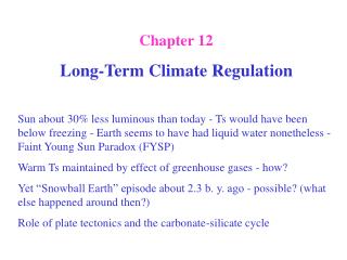 Chapter 12 Long-Term Climate Regulation