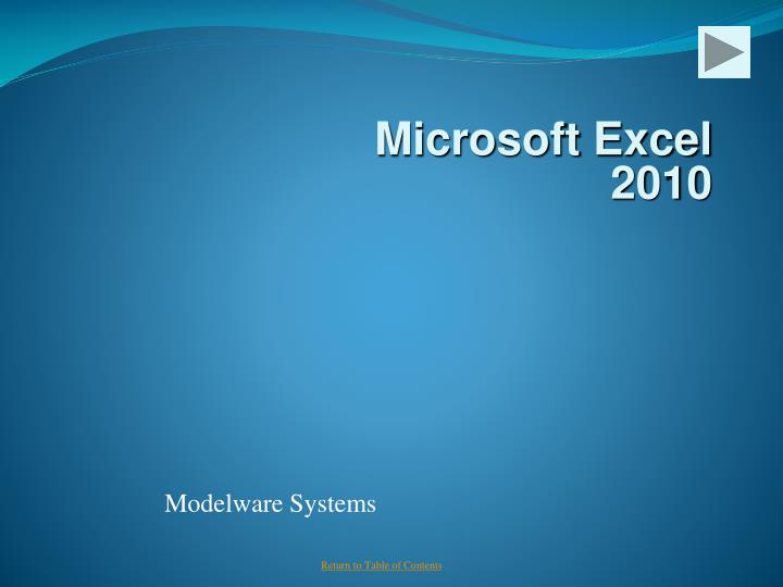 microsoft excel 2010