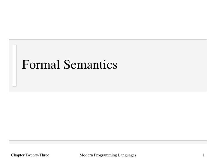 formal semantics