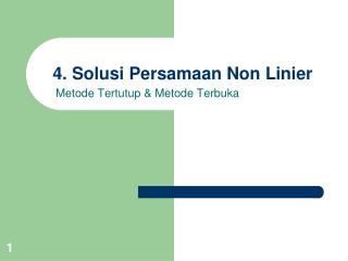 4 solusi persamaan non linier
