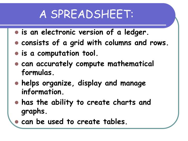 a spreadsheet