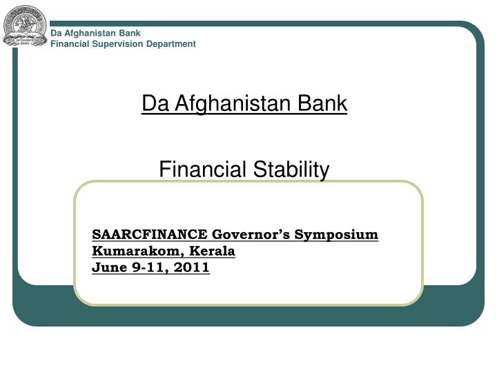 da afghanistan bank financial supervision department