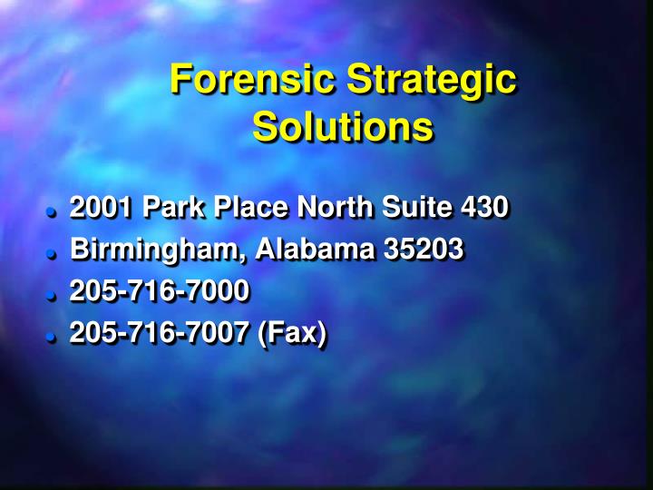 forensic strategic solutions