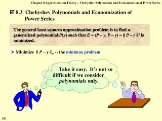 ? 8.3 Chebyshev Polynomials and Economization of Power Series