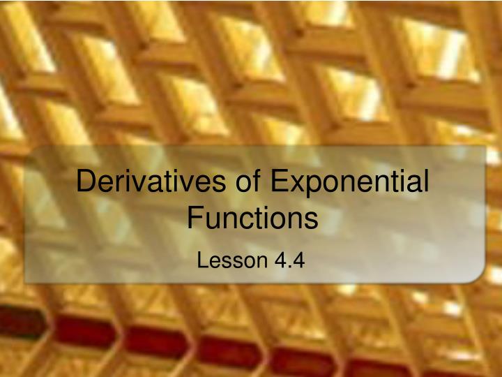 derivatives of exponential functions