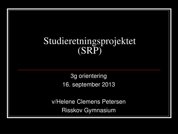 studieretningsprojektet srp