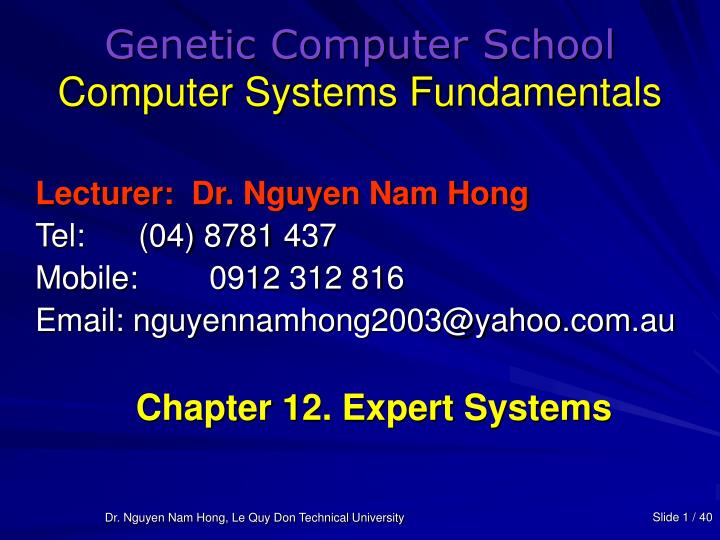 genetic computer school computer systems fundamentals