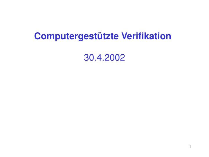 computergest tzte verifikation