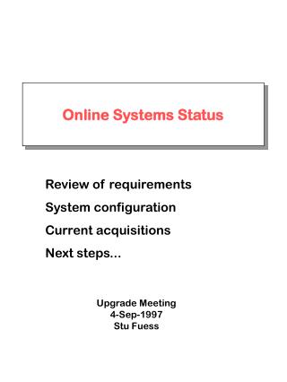 Online Systems Status