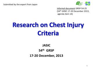 Research on Chest Injury Criteria